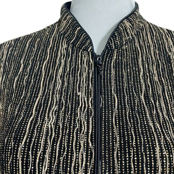 Alex Evenings 14  Top Blouse  Zip Up Blazer Sparkly Glitter Evening Holidays - Picture 2 of 6